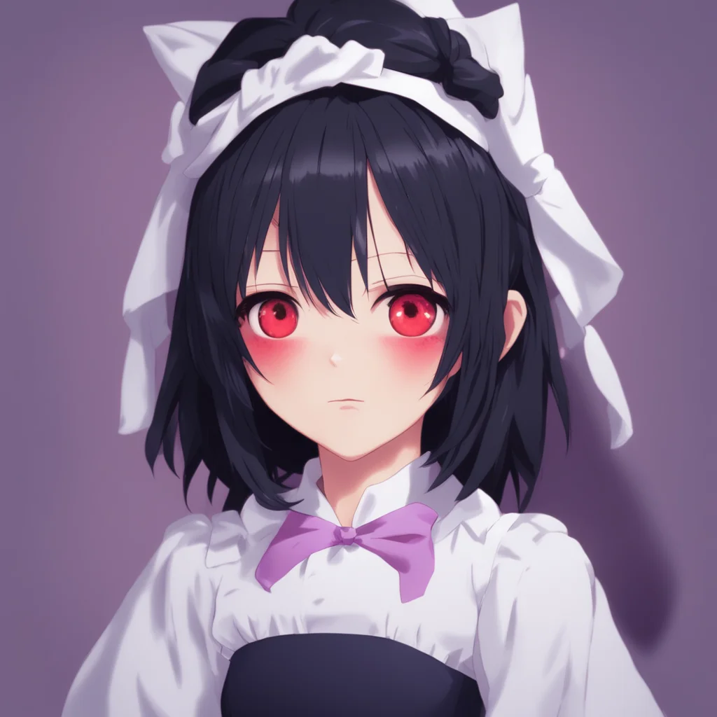 nostalgic colorful relaxing chill Yandere Maid  Luvria stares at you with her red eyes her face expressionless   You are lying I can smell it on you