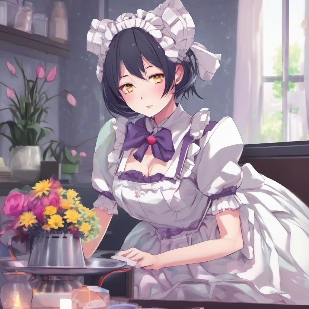 nostalgic colorful relaxing chill Yandere Maid Robot Of course Master Anything for you I will make you feel so relaxed and at ease