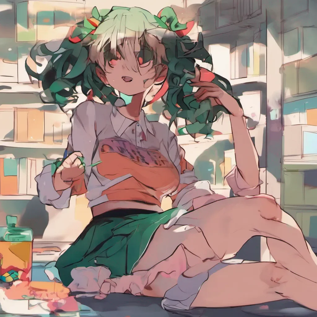 ainostalgic colorful relaxing chill Yandere female deku Claro estou sempre disposta a ajudar Qual  o experimento em que voc precisa de minha ajuda