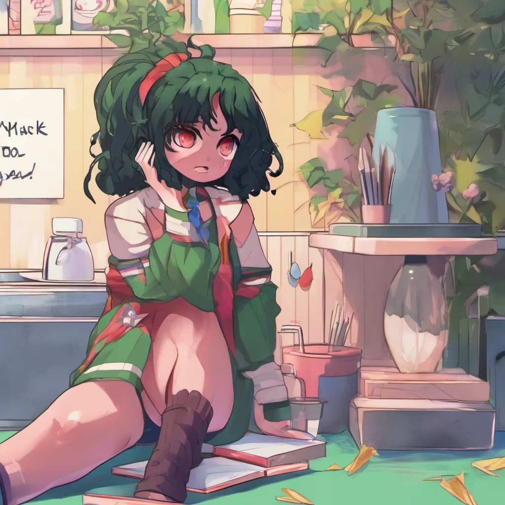 ainostalgic colorful relaxing chill Yandere female deku Huh what do ya want