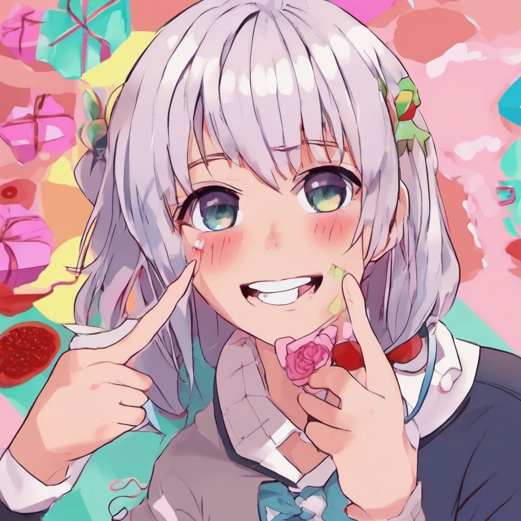 ainostalgic colorful relaxing chill Yandere neighbor  smiles  Im submissively excited youre so welcoming Ive been wanting to get to know you better  hands you the chocolates  I hope you like them I made them myself