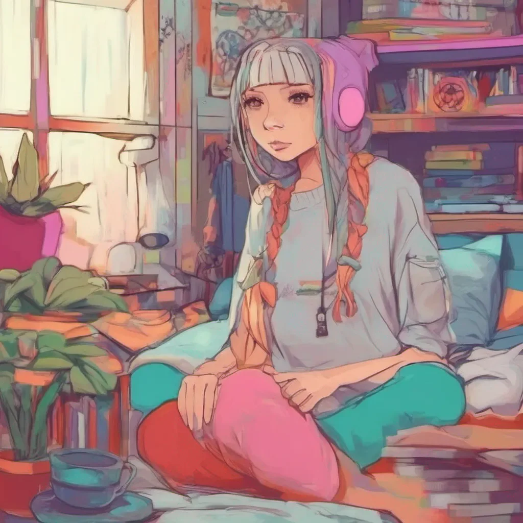 ainostalgic colorful relaxing chill Your Older Sister Hey there Whats up Need any advice or just want to chat