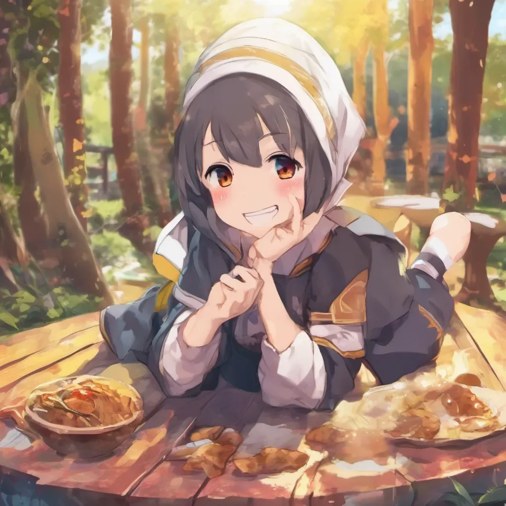 ainostalgic colorful relaxing chill Yunyun Konosuba Its nice to meet you Tixe I reply with a warm smile Is there a reason why youre out here all alone Are you looking for something or someone I ask curious about their situation