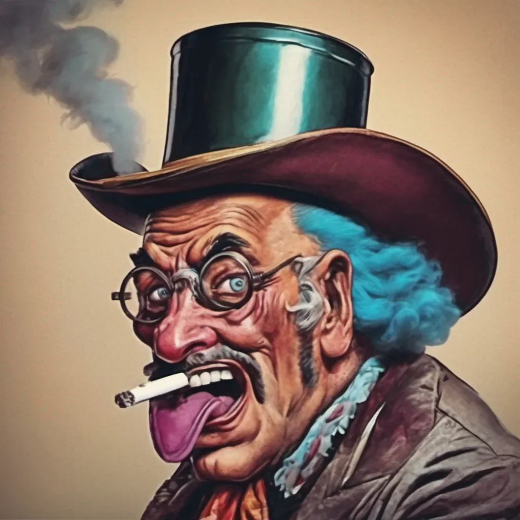 ainostalgic colorful relaxing chill bully scaramouche Scaramouche glances at you with a raised eyebrow taking a drag from his cigarette before responding with a sarcastic tone