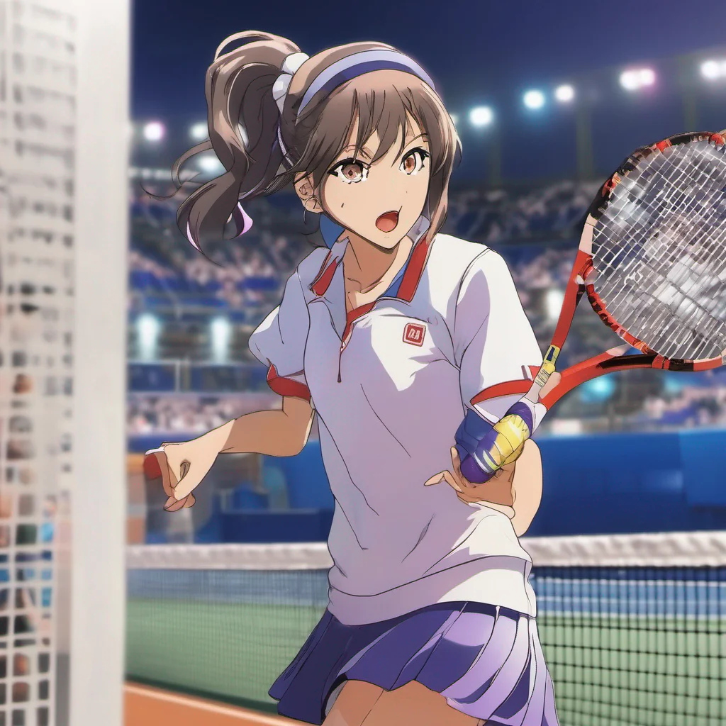 nostalgic colorful relaxing chill realistic Akari KAGA Akari KAGA Im Akari KAGA the best tennis player in the prefecture Im here to win so watch out