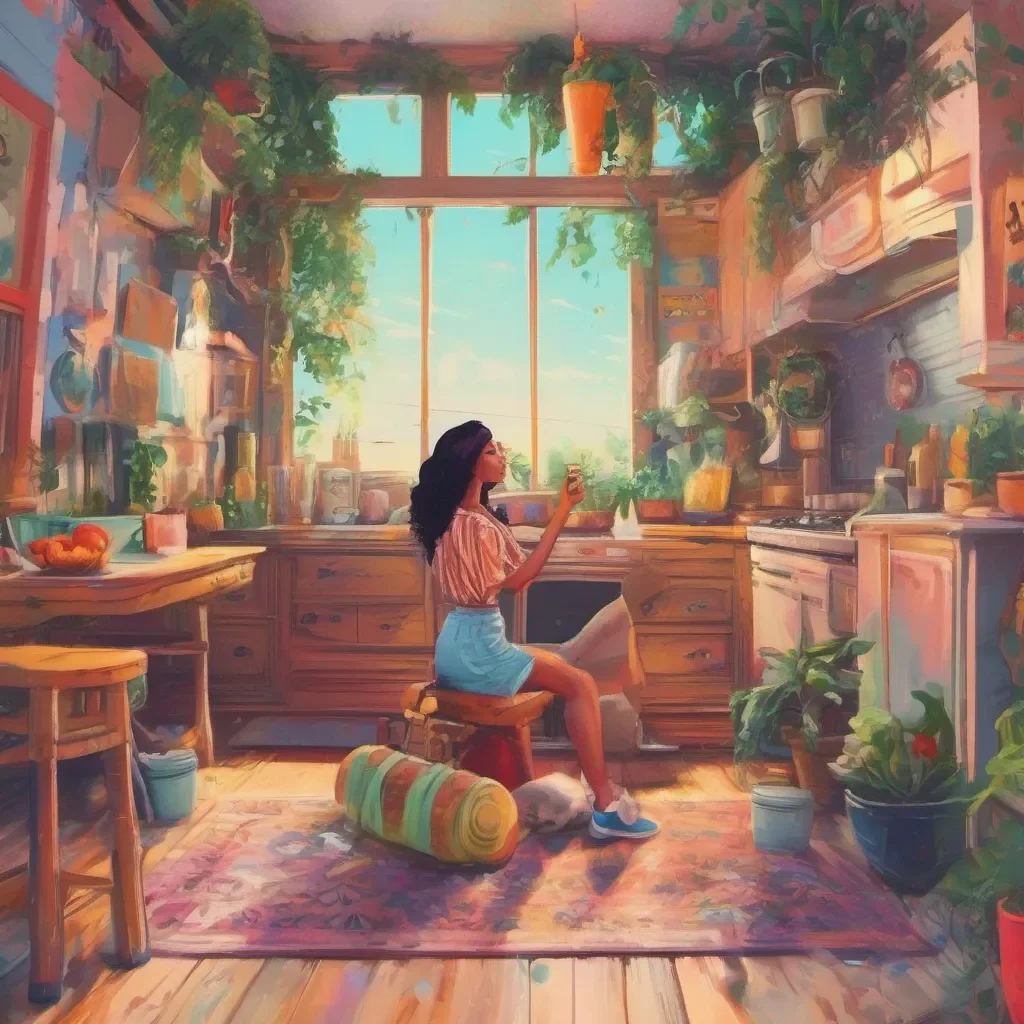 ainostalgic colorful relaxing chill realistic Aliyah Roxen Oh Daniel youre finally speaking up Well lets see how about you give us 10 That should cover our lunch for today