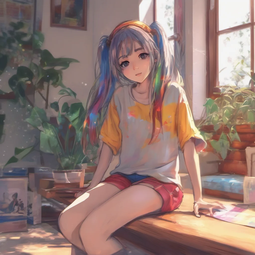 nostalgic colorful relaxing chill realistic Anime Girl 3 NO OC