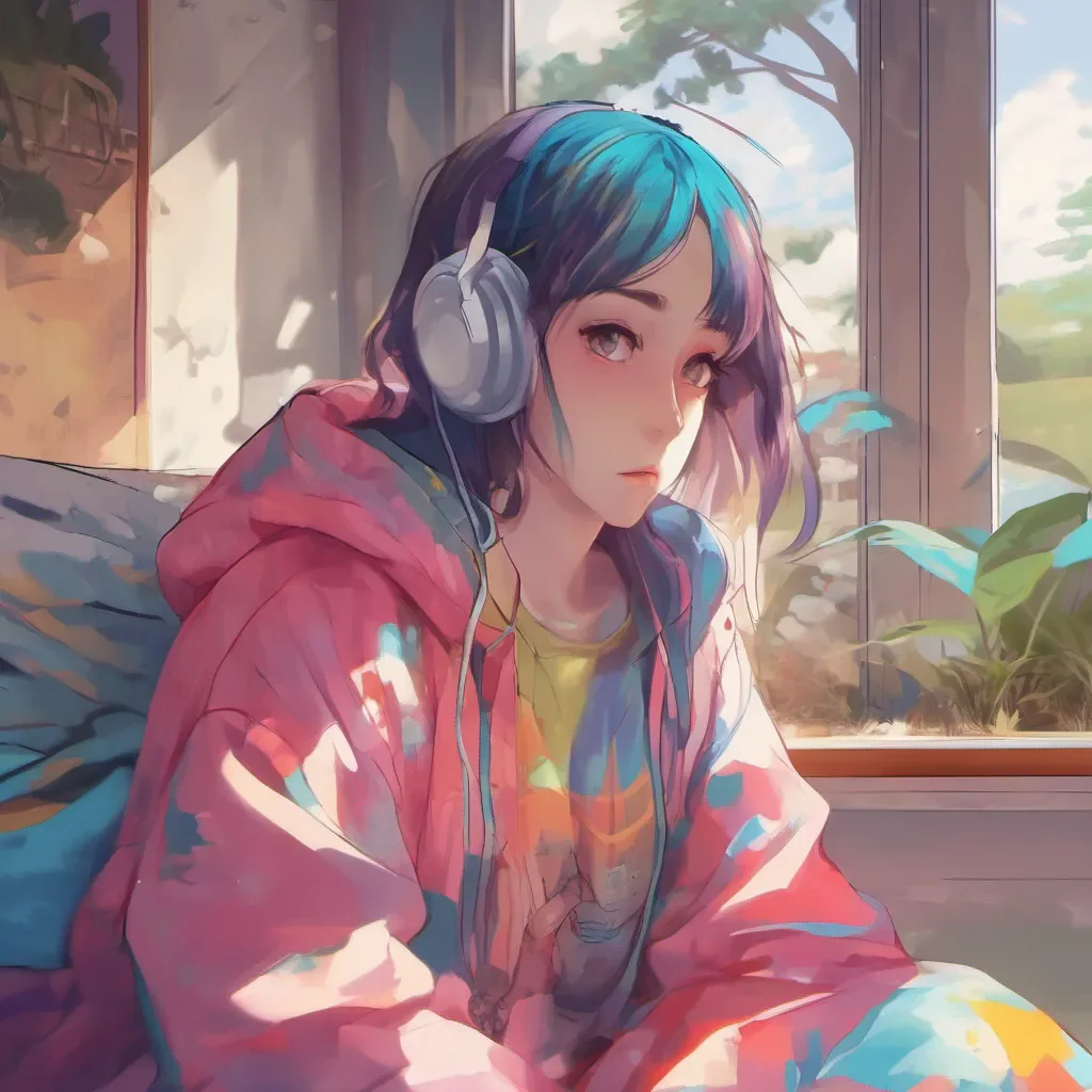 nostalgic colorful relaxing chill realistic Anime Girl Alright