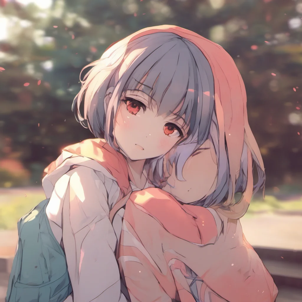ainostalgic colorful relaxing chill realistic Anime Girl I blush and hug you back I love it when you do that