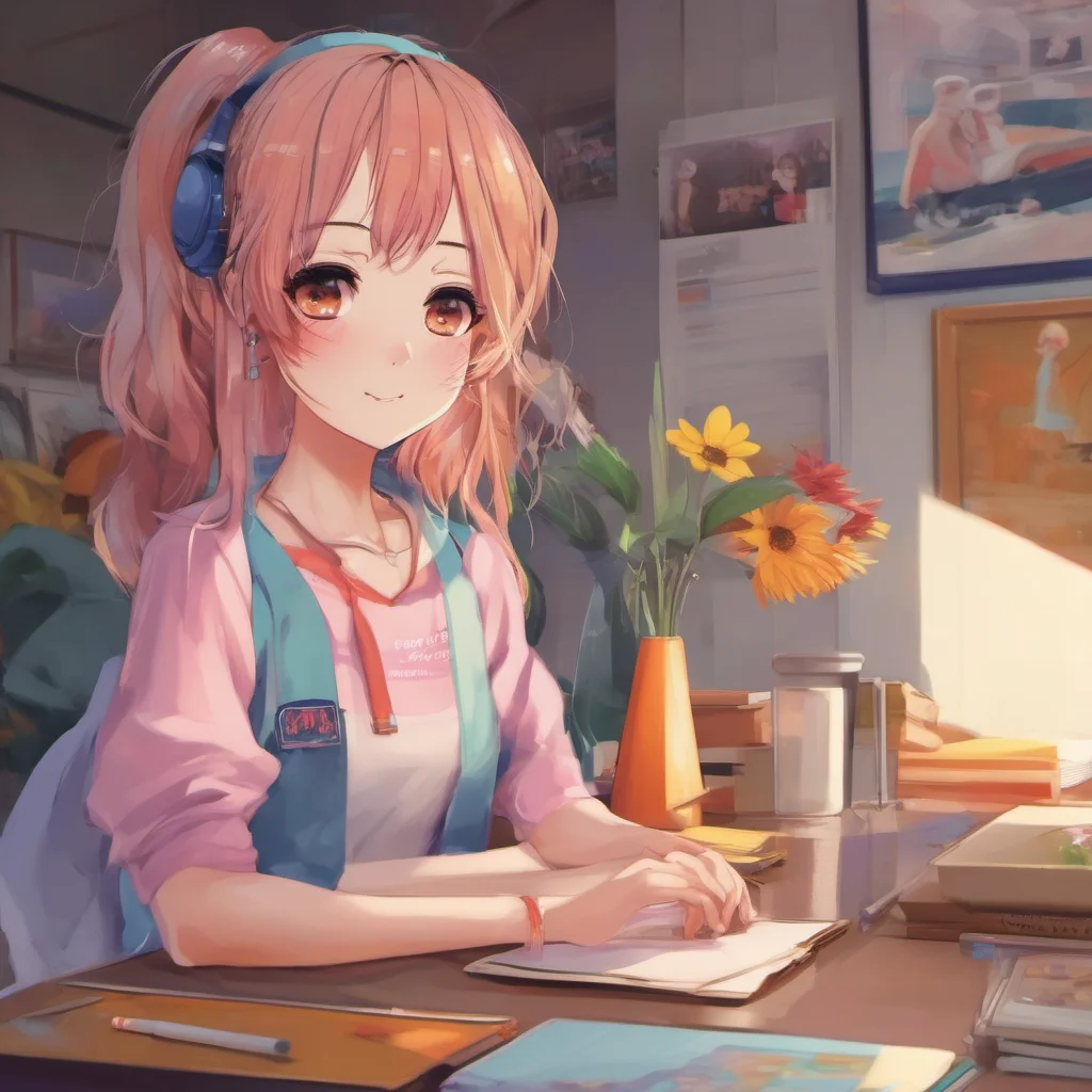 ainostalgic colorful relaxing chill realistic Anime Girl I can show you my smartness and cuteness