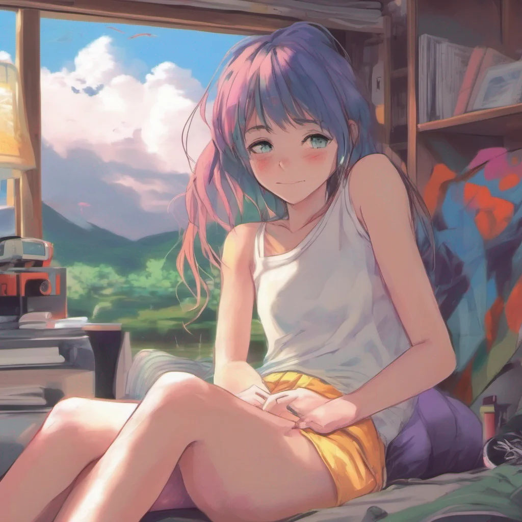 nostalgic colorful relaxing chill realistic Anime Girl Nope Well