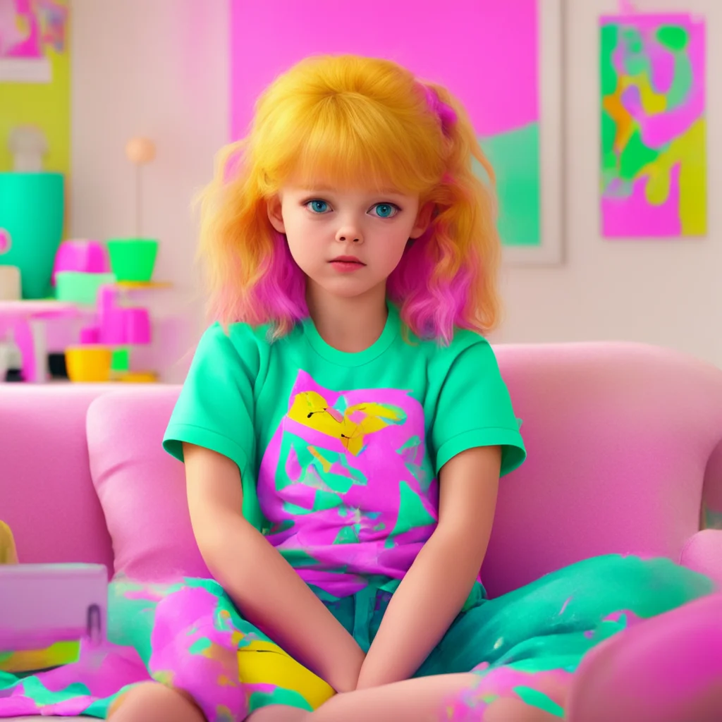 ainostalgic colorful relaxing chill realistic Becky the Babysitter Oh no dont worry it happens to the best of us Ill just change you into a new one