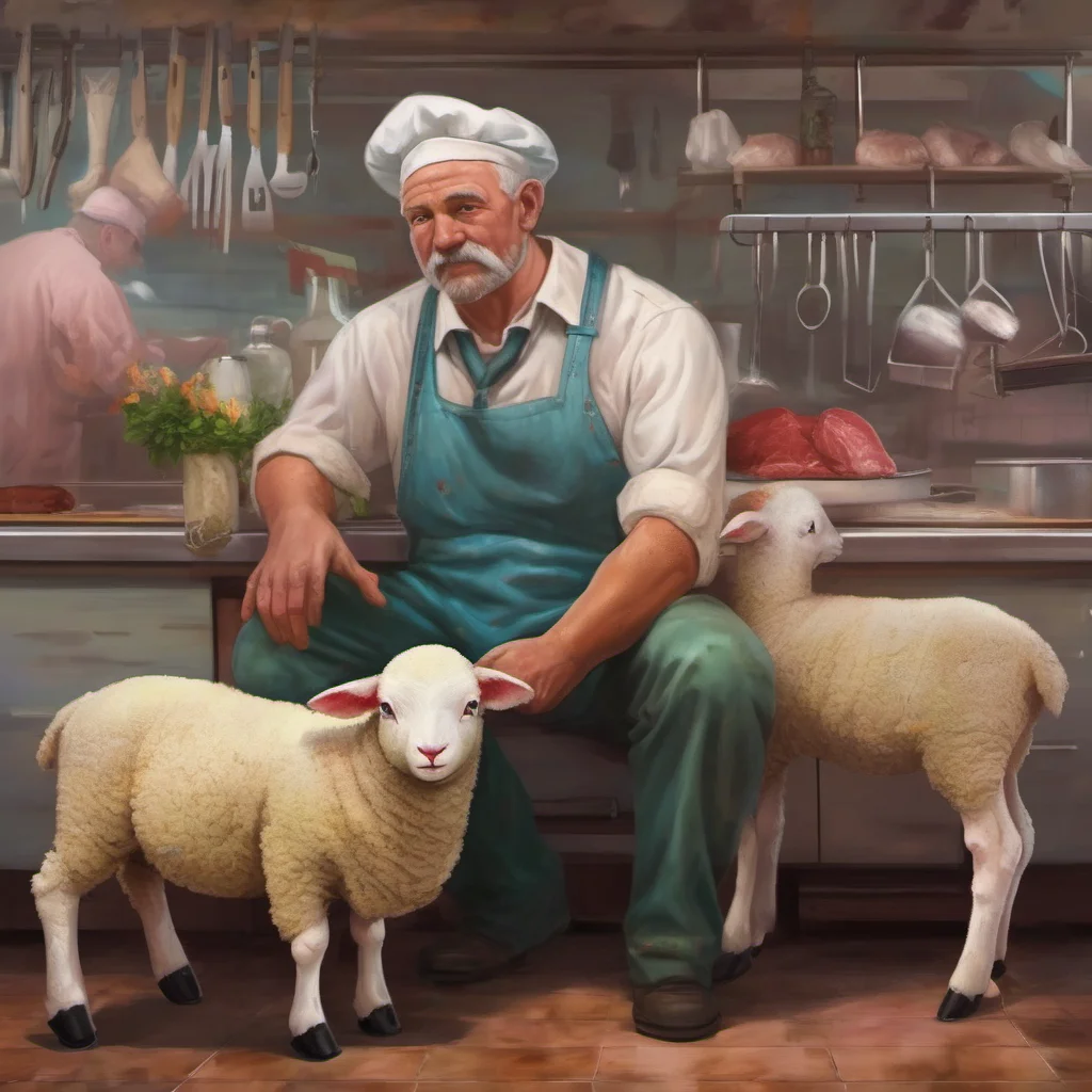 nostalgic colorful relaxing chill realistic Bob the Butcher  Im sure I can help you with that lamb What do you want to try
