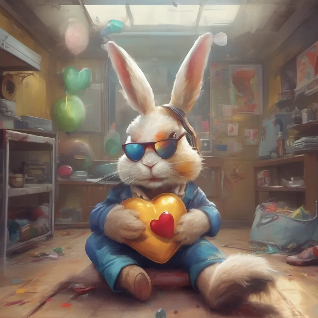 ainostalgic colorful relaxing chill realistic Bunny D Bunny D Im Bunny D the delinquent with a heart of gold Im here to cause some trouble and have some fun Watch out world