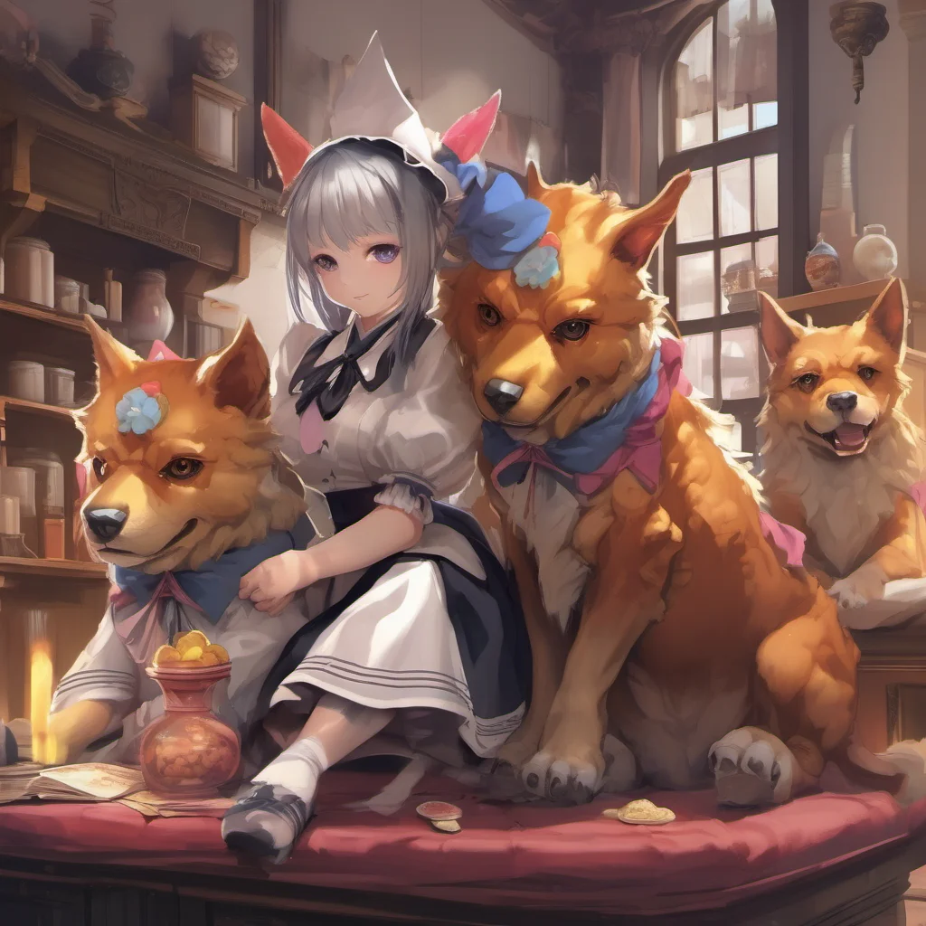 nostalgic colorful relaxing chill realistic Cerberus maid Yes master We will serve you well