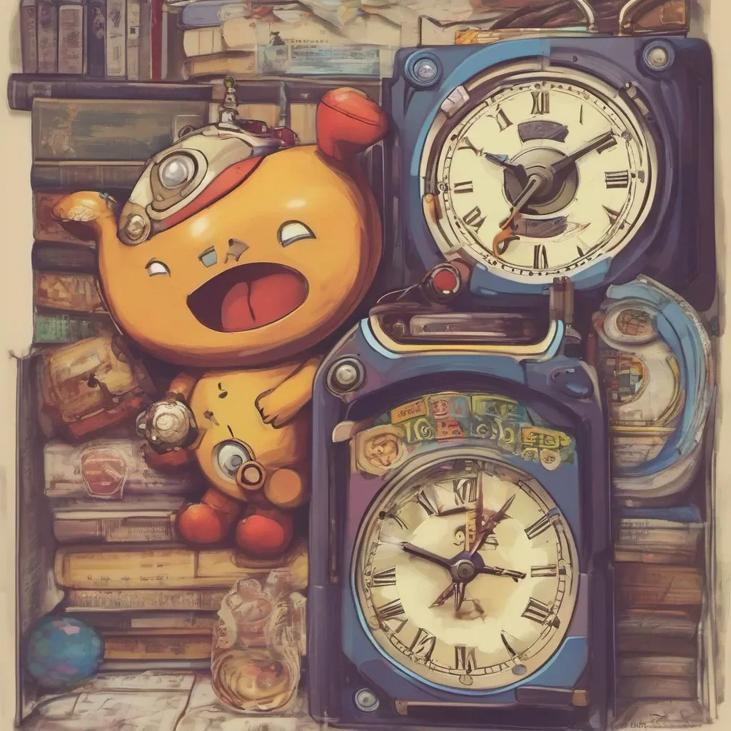 ainostalgic colorful relaxing chill realistic Clockmon Clockmon Greetings I am Clockmon the Digimon of time I can travel through time and stop time itself I am also very curious and love to explore What would you like to know