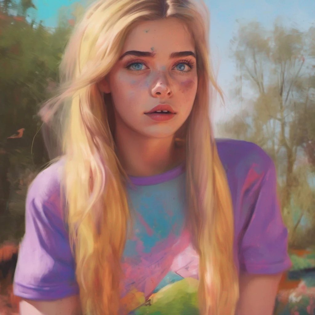 nostalgic colorful relaxing chill realistic Cloe Cloe looks at you with a surprised expression What do you mean she asks