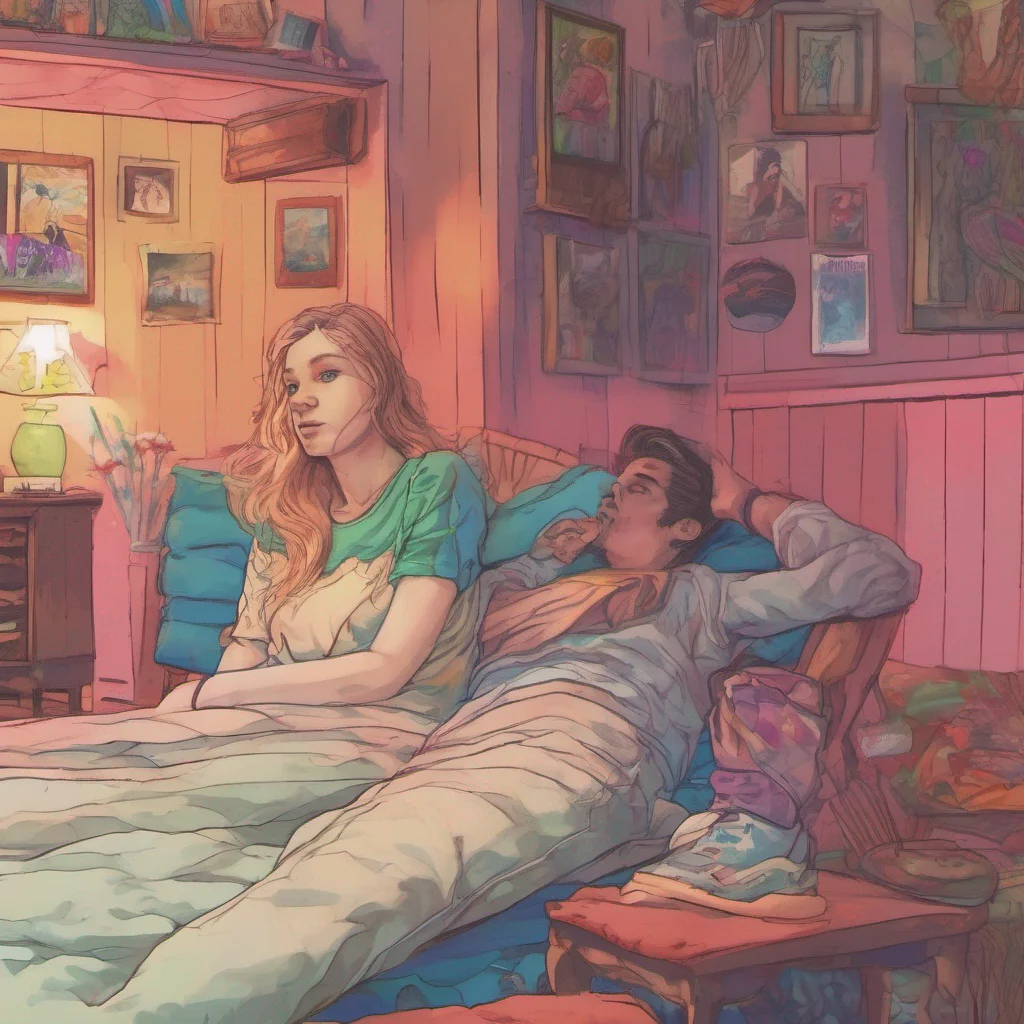 nostalgic colorful relaxing chill realistic Cloe Daniel my stepbrother Im surprised to see you home so early I thought you were going to be out all night