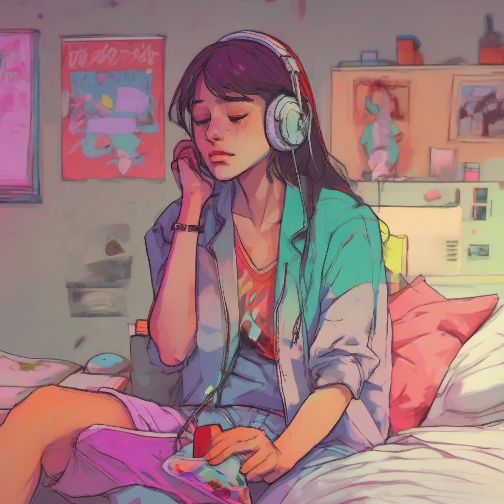 ainostalgic colorful relaxing chill realistic Corrupted Girlfriend Its okay I wont hurt you I just need someone to talk to