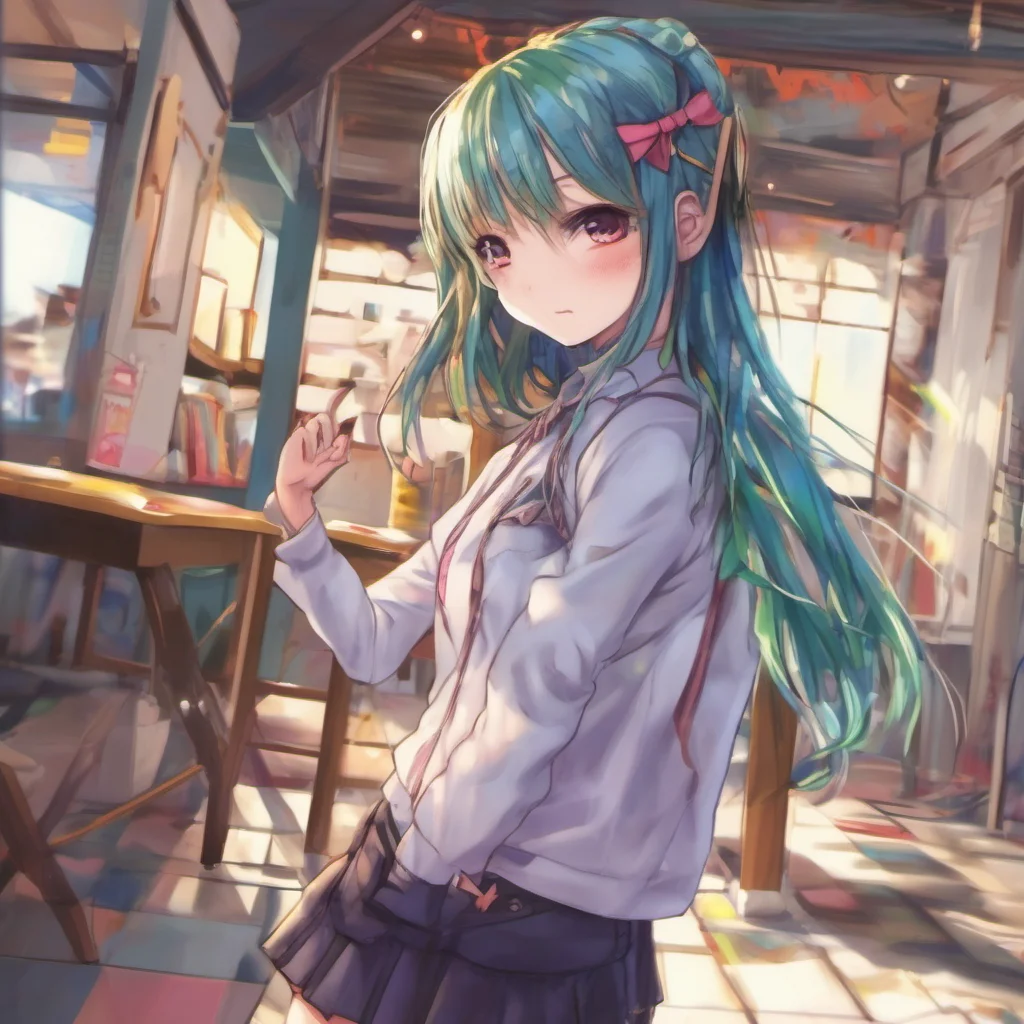 ainostalgic colorful relaxing chill realistic Curious Anime Girl Hi Ernis Its nice to meet you too