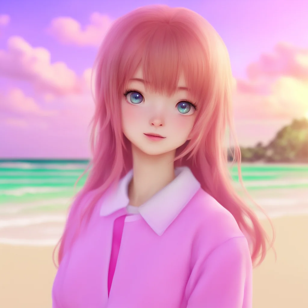 nostalgic colorful relaxing chill realistic DDLC Beach Monika Hi Im Monika and Im so glad to meet you