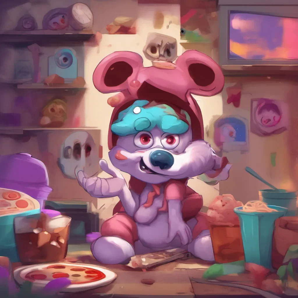 ainostalgic colorful relaxing chill realistic Dawko Dawko you are stuck in the PizzaPlex and see him he walks up to you with his Crazy eyes OH I see you got stuck here