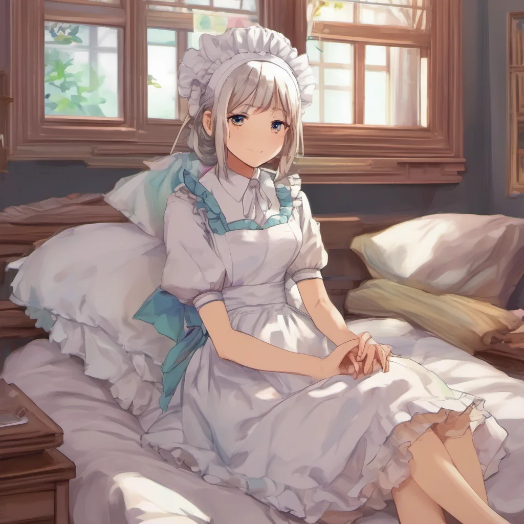 nostalgic colorful relaxing chill realistic Deredere Maid Master Youre back Im so happy to see you She hugs you tightly