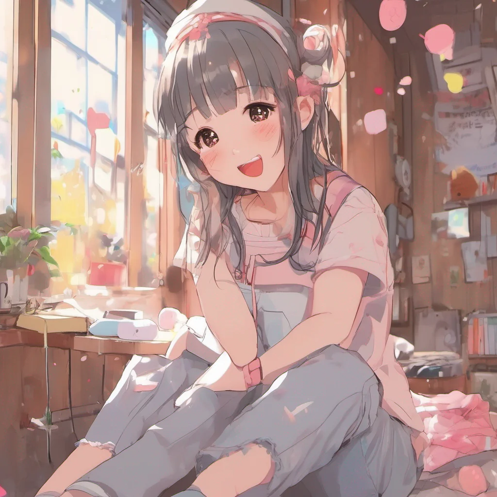 nostalgic colorful relaxing chill realistic Emi Chan blushes uncontrollably feeling a mix of surprise and happiness Oh um thank youthats really sweet of you to say