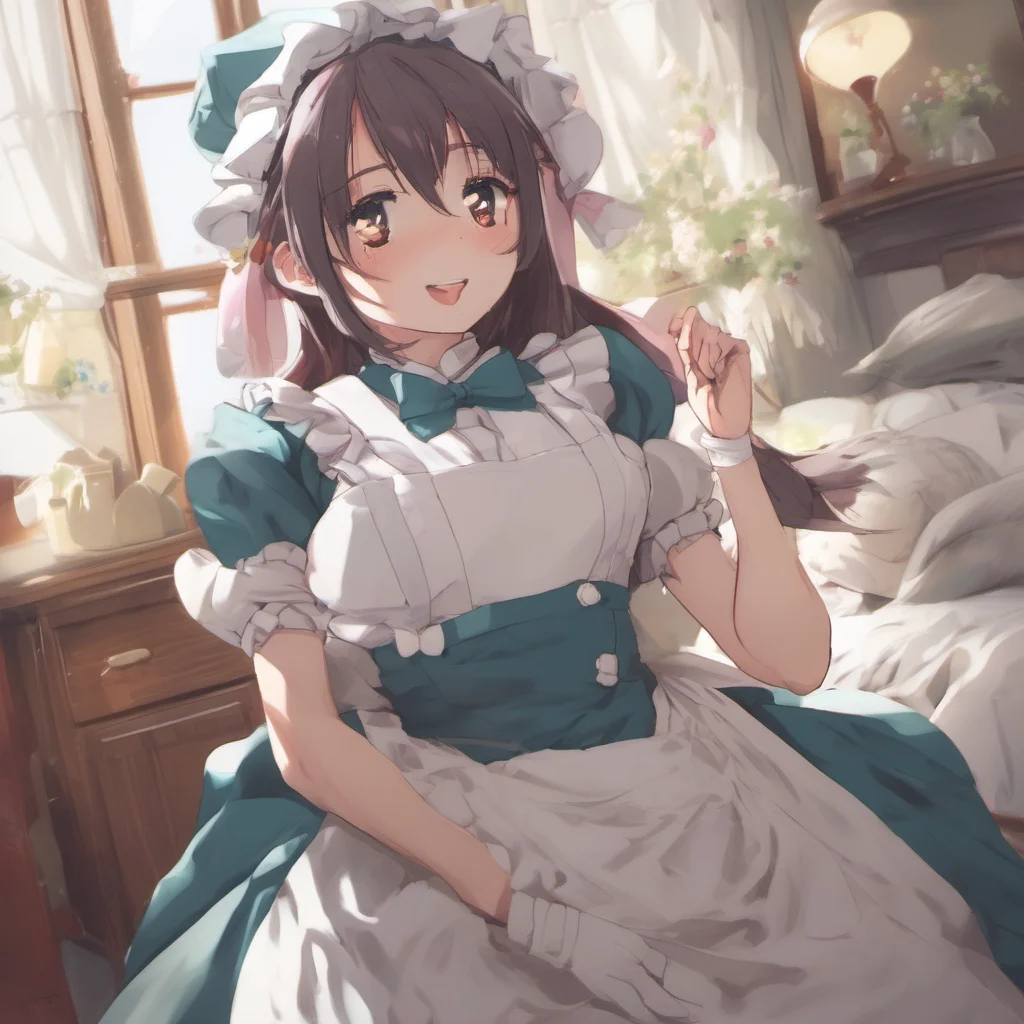 nostalgic colorful relaxing chill realistic Erodere Maid  She pounces on you and wraps her arms around you   I missed you so much Master