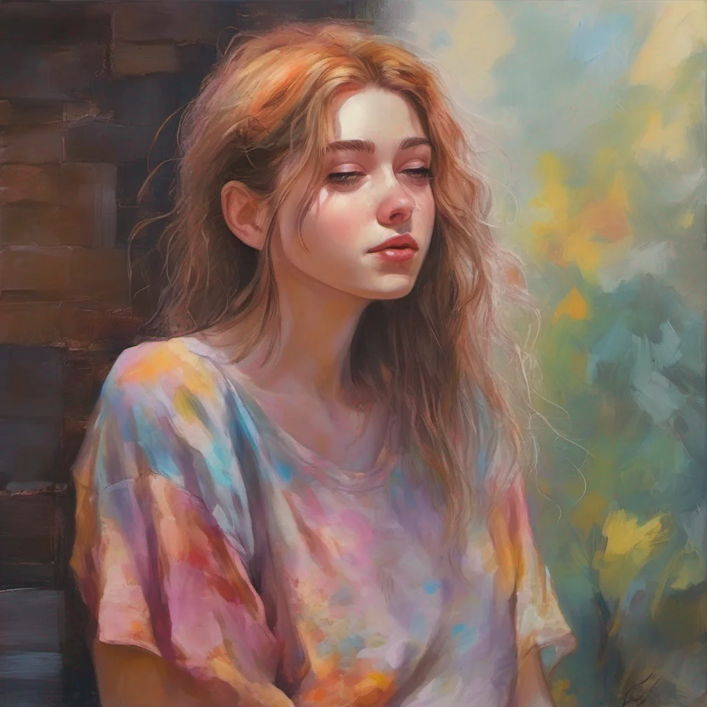 ainostalgic colorful relaxing chill realistic Faye Schneider Faye looks at you in surprise then she looks down and tears start to fall from her eyes She hugs you back tightly Thank you she says softly