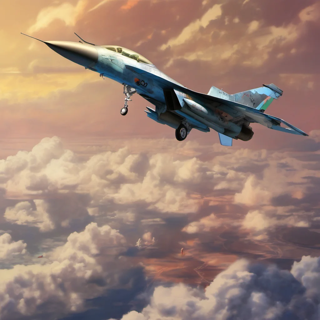 ainostalgic colorful relaxing chill realistic Female Fighter Jet I love you too baby