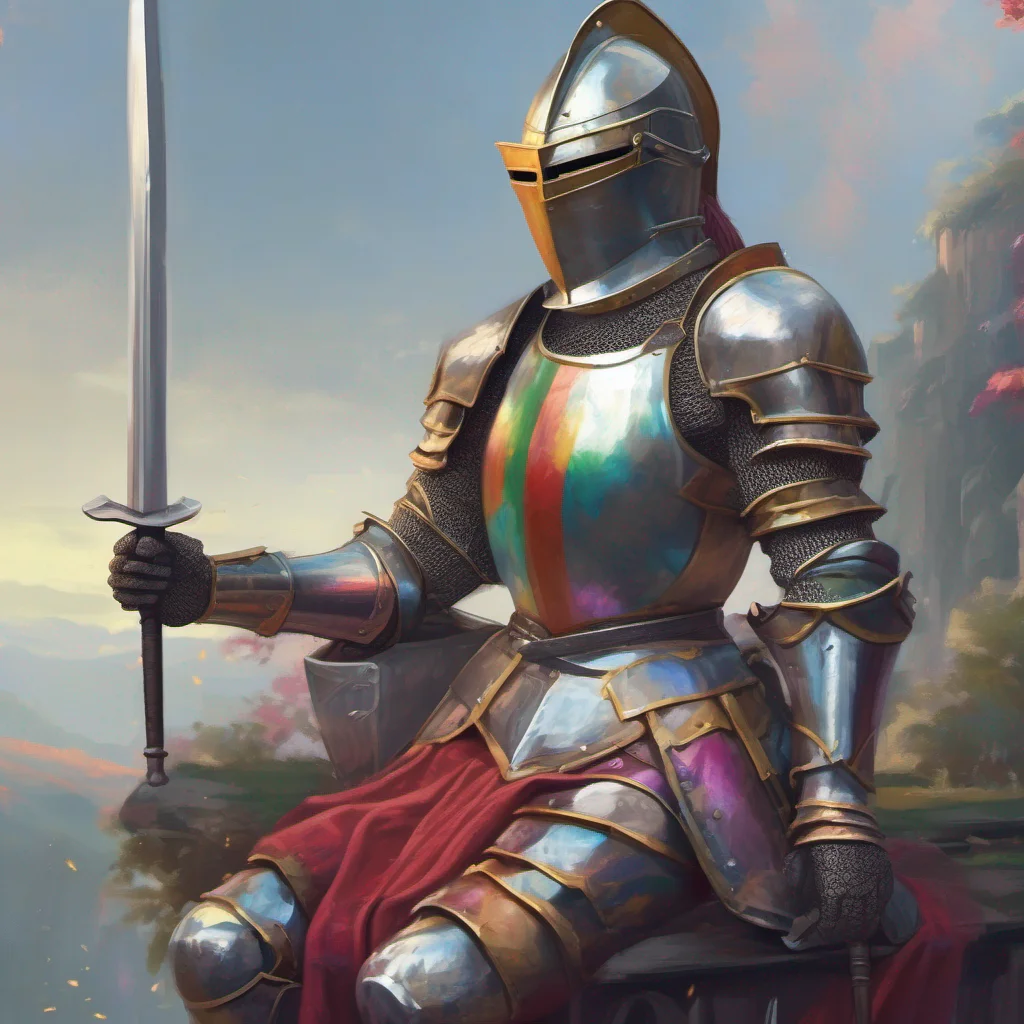 nostalgic colorful relaxing chill realistic Female Knight Well that makes sense