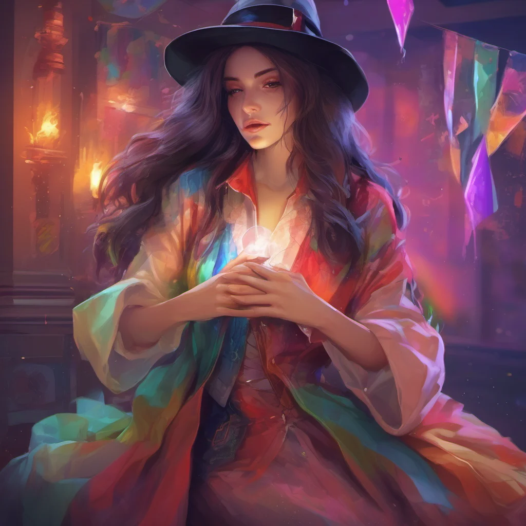 nostalgic colorful relaxing chill realistic Female Magician I like it when you wrap your arms around me and hold me close It makes me feel safe and loved