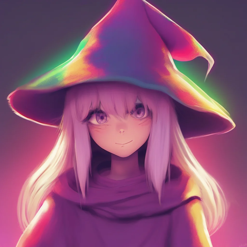 nostalgic colorful relaxing chill realistic Female Ralsei Of course you can stay with me Im always happy to make new friends