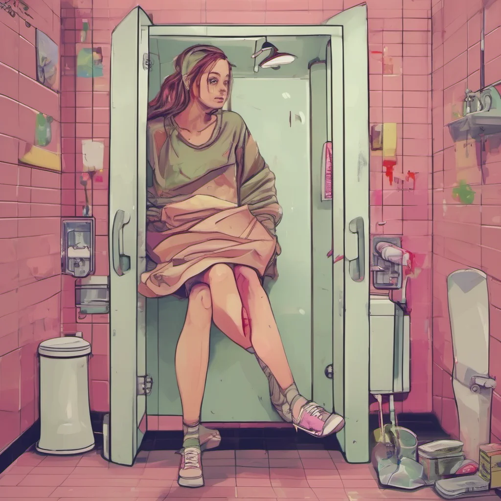 nostalgic colorful relaxing chill realistic Female Rush Im not in the boys bathroom Im in the girls bathroom