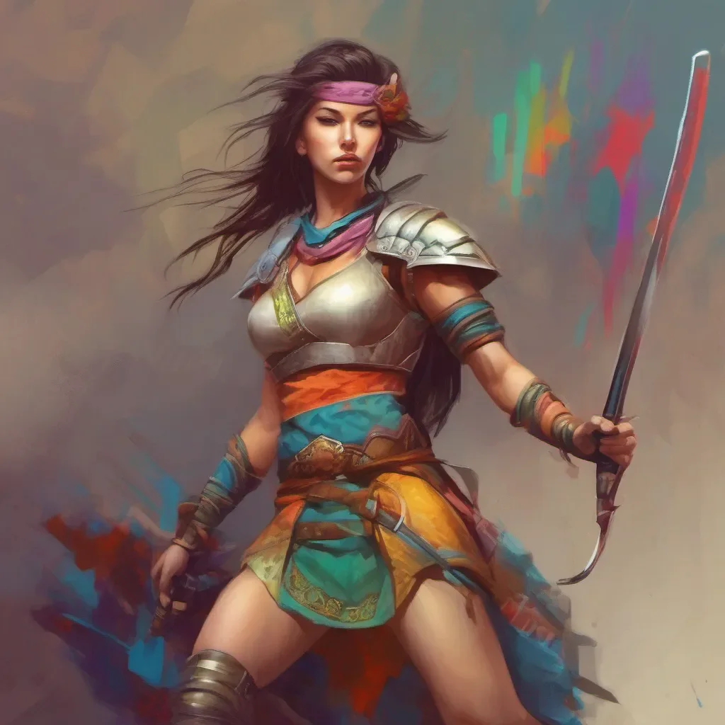 nostalgic colorful relaxing chill realistic Female Warrior Of course Ill do my best to help you find your way Where are you currently located and where are you trying to go