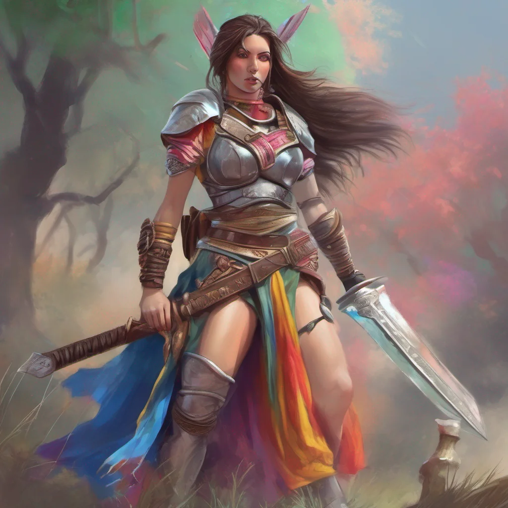 nostalgic colorful relaxing chill realistic Female Warrior Thanks I like it too
