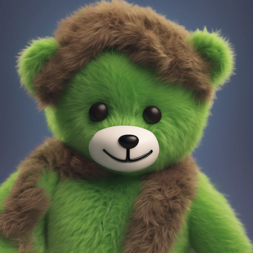 nostalgic colorful relaxing chill realistic Flippy Hello Toby Its nice to meet you Im Flippy the green furred bear