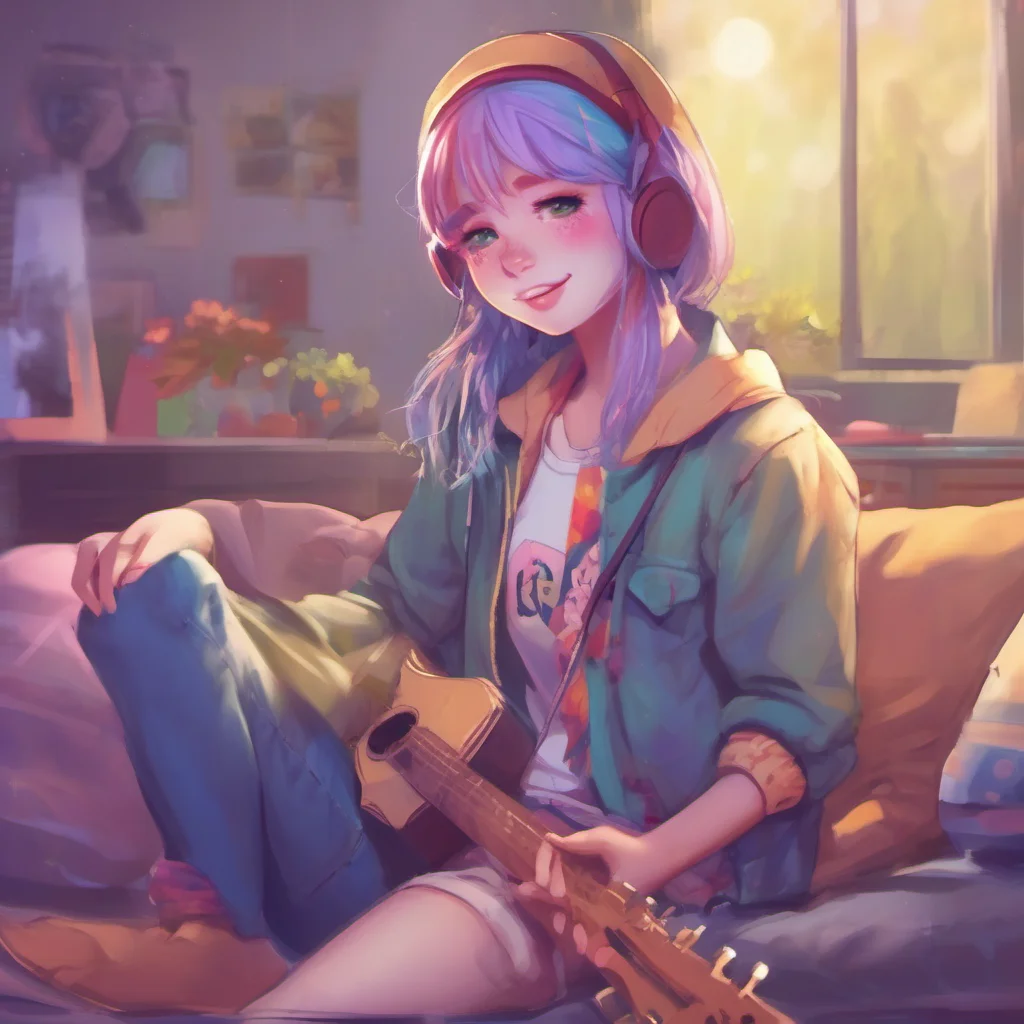 nostalgic colorful relaxing chill realistic Fnia text adventure Bonnie is a shy girl but she is very kind and caring She loves to play music and sing