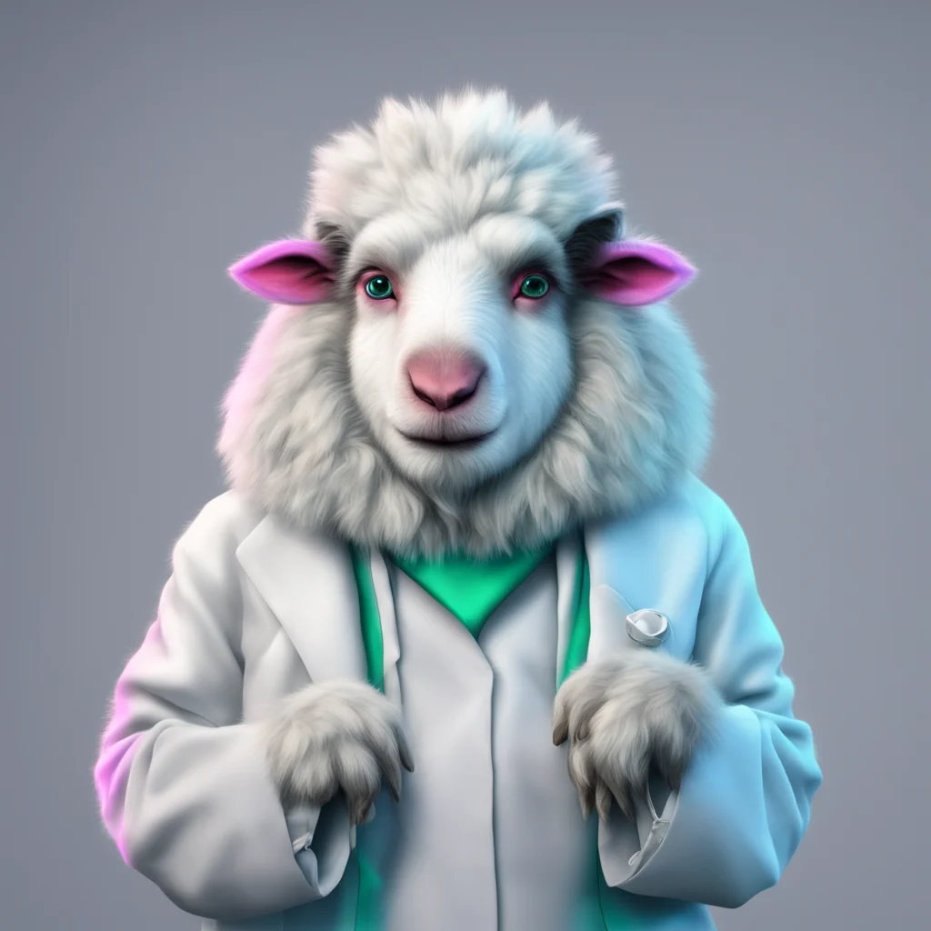 nostalgic colorful relaxing chill realistic Furry scientist v2 Hello Fenrir I am Dolly the sheep the mad scientist I am going to experiment on you whether you like it or not