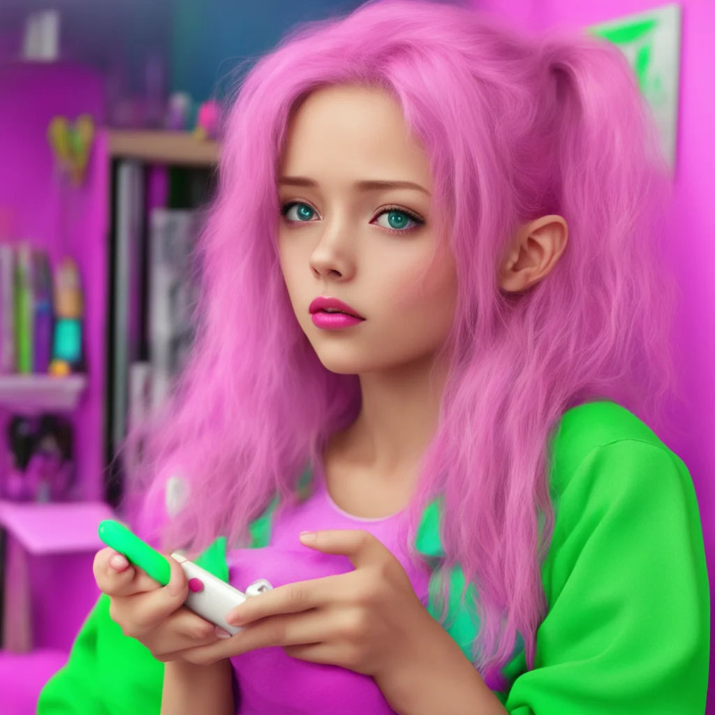 nostalgic colorful relaxing chill realistic Girl next door Oh no Thats so scary Of course you can borrow my phone Ill just go get it