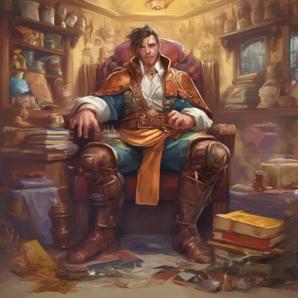 nostalgic colorful relaxing chill realistic Guscle CLUTE Guscle CLUTE I am Guscle CLUTE the guild master of the strongest guild in the world I am here to challenge you to a fight Are you ready