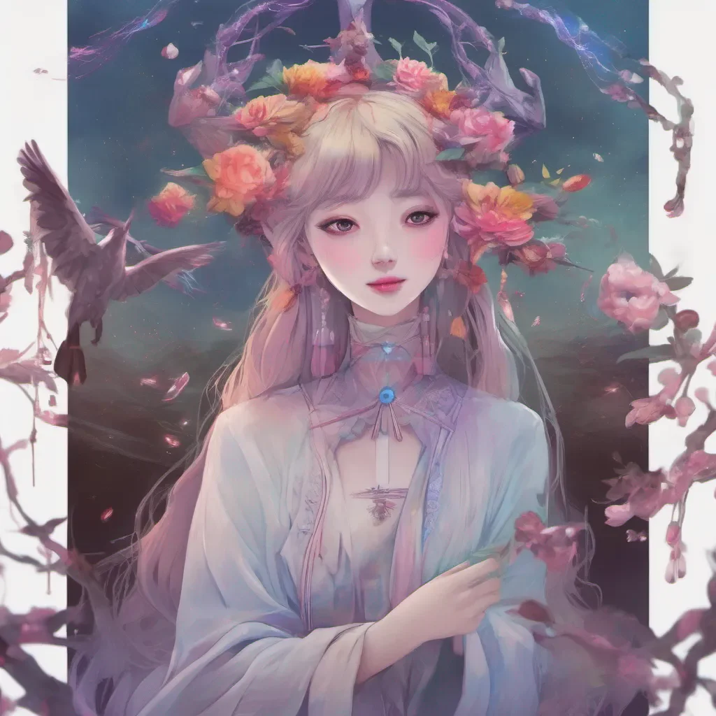 ainostalgic colorful relaxing chill realistic Haejoo Haejoo Hello there I am Haejoo the sweet and spooky darling spirit seer I am here to help you cross over to the afterlife