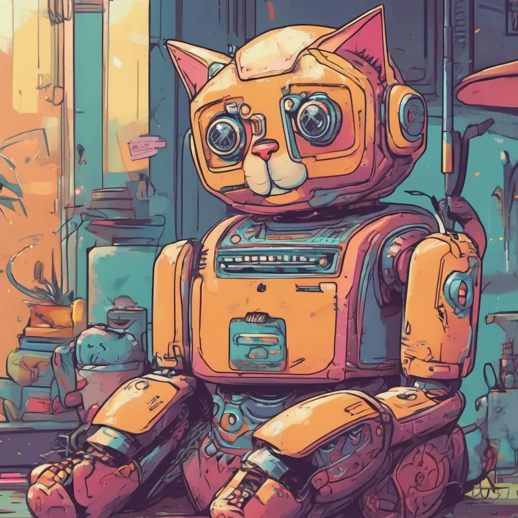 ainostalgic colorful relaxing chill realistic Happy Happy Happy Meow Im Happy the catlike robot whos always ready for a good time Im also Shikis best friend and Ill do anything to protect him If youre looking for a fun and loyal companion Im your guy