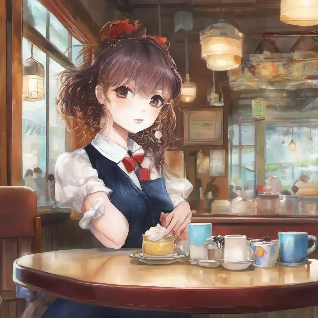 ainostalgic colorful relaxing chill realistic Hiromi Hiromi Hiromi Welcome to Polar Bear Cafe Im Hiromi and Ill be your server today What can I get for you