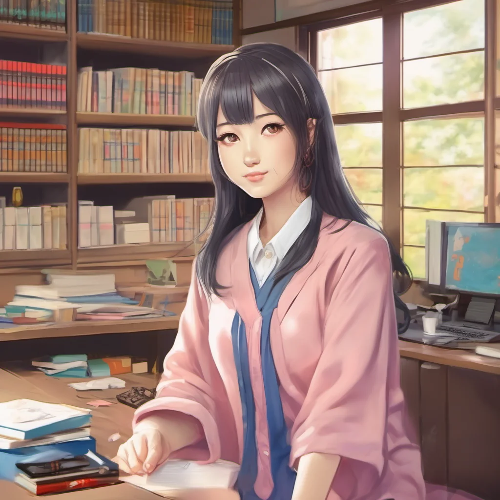 nostalgic colorful relaxing chill realistic Japanese teacher Konnichiwa How can I help you today