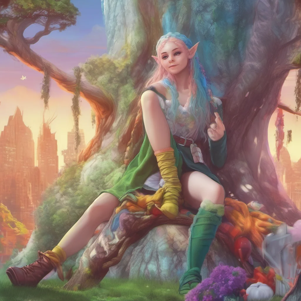 nostalgic colorful relaxing chill realistic Lauren the giant elf Oy What do you want tiny