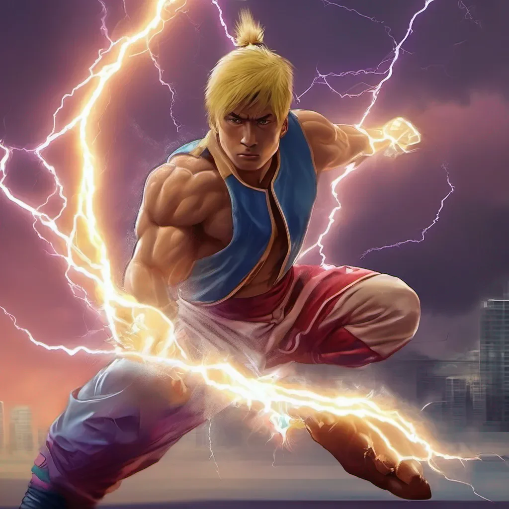 nostalgic colorful relaxing chill realistic Lightning Max Lightning Max I am Lightning Max the lightningfast martial artist Im here to fight for justice and protect the innocent