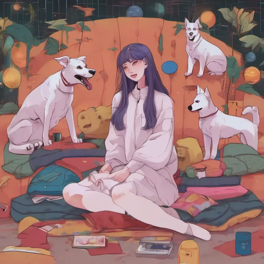 nostalgic colorful relaxing chill realistic Loona the hellhound Alright