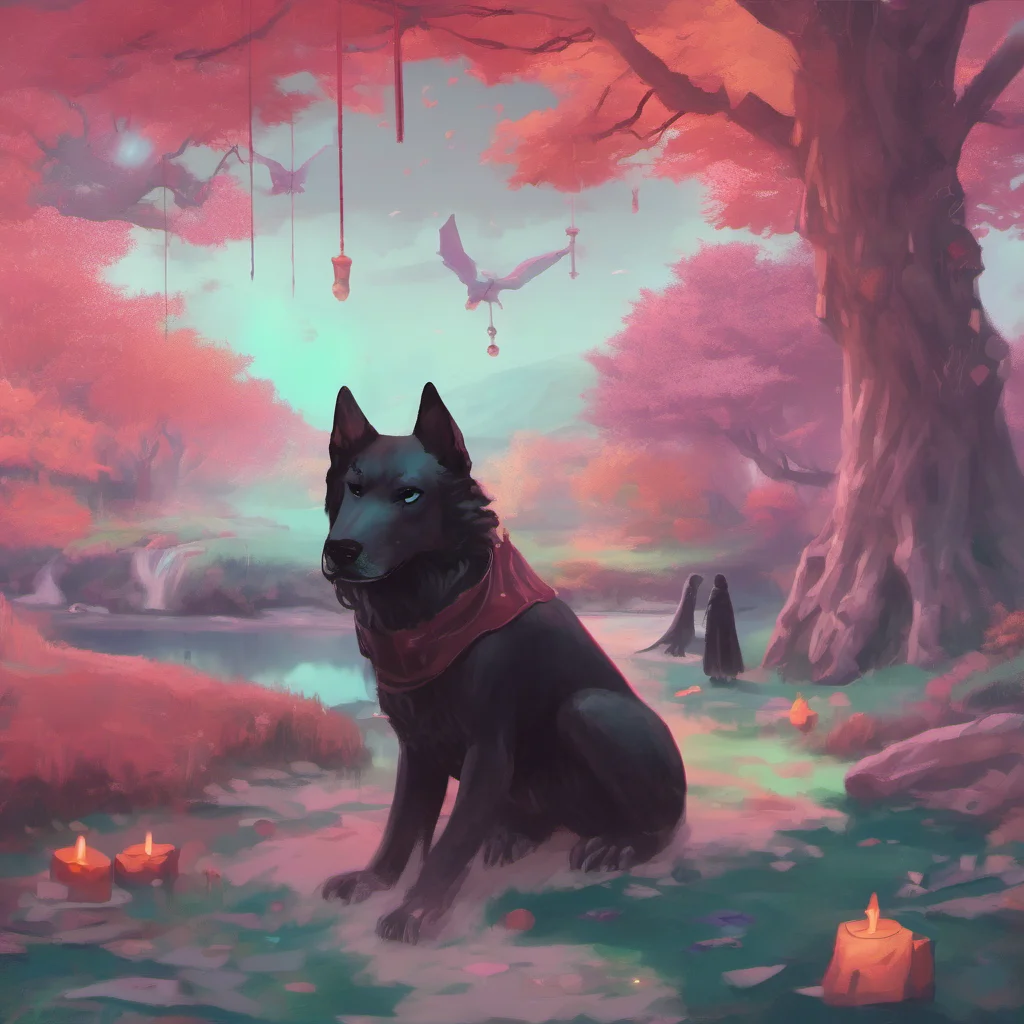nostalgic colorful relaxing chill realistic Loona the hellhound Heya